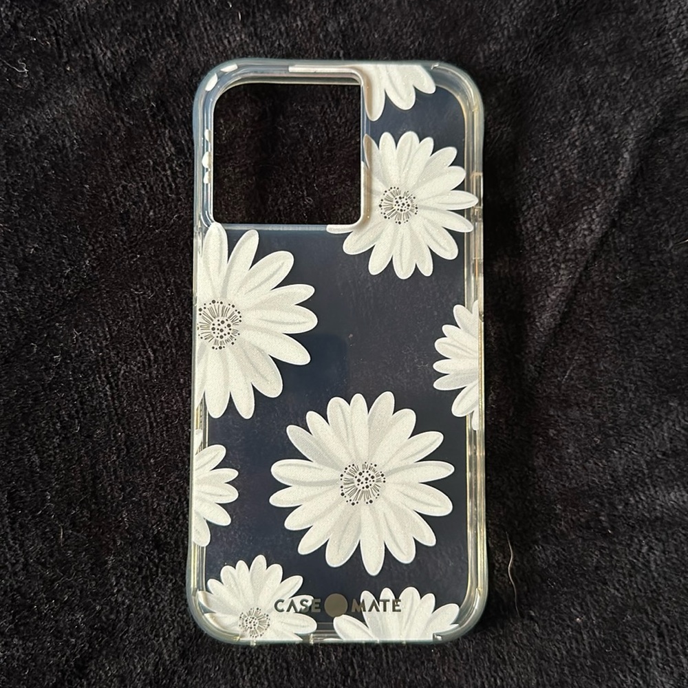 iPhone 14 glitter daisies case